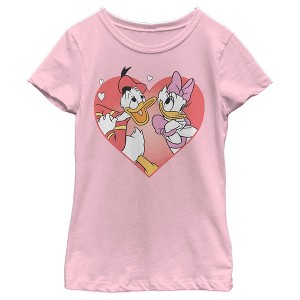 Girl's Mickey & Friends Donald and Daisy In Love T-Shirt - 1 of 4