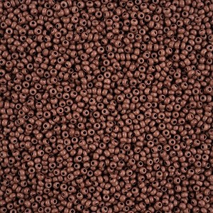 John Bead Czech Glass Seed Beads 8/0 Terra Intensive Dark Brown Matte (22g Vial) - 1 of 1