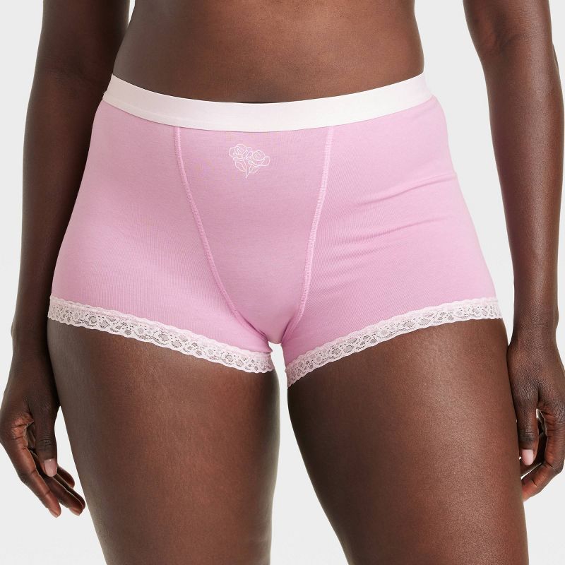 Women's Cotton and Lace Boy Shorts - Auden™, 5 of 6