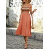 Women's Suspender Maxi Dress Bow Tie Shoulder Sling Dresses ElasticWaist A-Line Swing Flowy Dress - 4 of 4