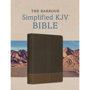The Barbour Simplified KJV Bible--Deluxe Edition [Two-Tone Brown Stitched Cross] - by  Barbour Bibles (Leather Bound) - 1 of 1