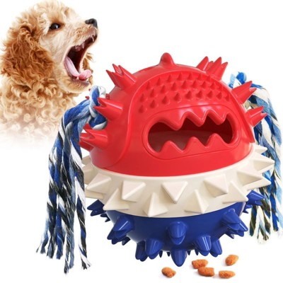 Cesicia Pet Supplies Vocal Dog Toy Leaking Food Ball, Yellow&Blue
