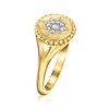 Ross-Simons 0.10 ct. t.w. Diamond Star Signet Ring in 18kt Gold Over Sterling - 3 of 4