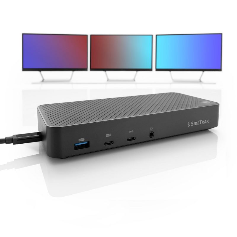 SideTrak 4K 13 Port Docking Station with USB-C and Triple Monitor Support, 1 of 8