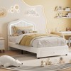 Coucheta Upholstered Bed Frame with LED Lights, Storage Drawer & Headboard,Velvet Platform for Kids, No Box Spring Needed - 3 of 4
