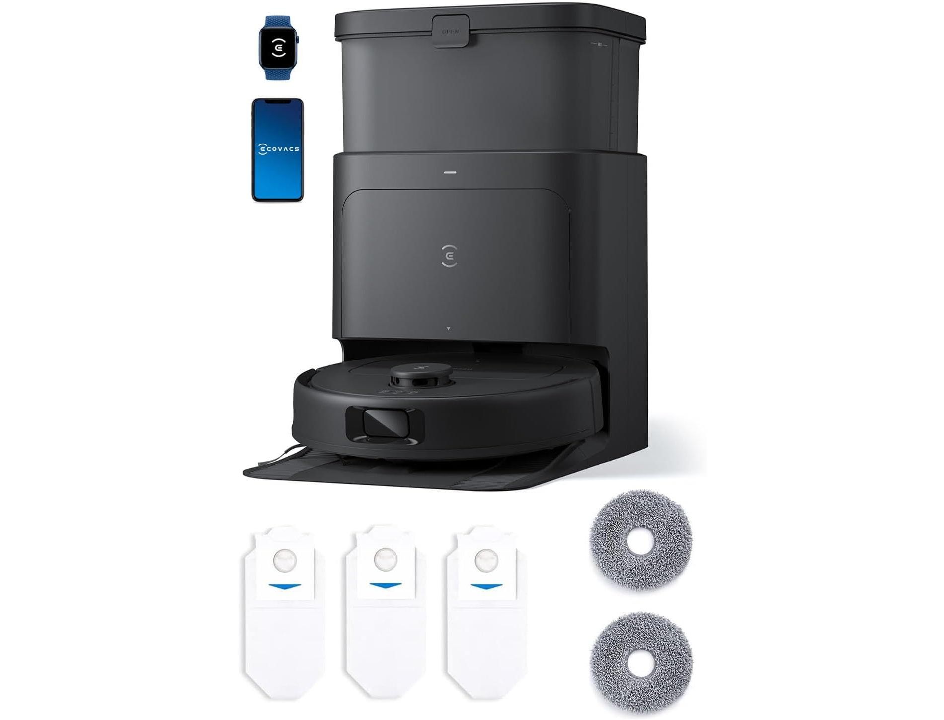 ECOVACS DEEBOT N30 OMNI Care Robot Vacuum & Mop, 10,000Pa Suction, ZeroTangle 2.0, 9mm Mop Lift, Self-Emptying, Auto Mop Wash & 104°F Hot-Air Drying