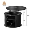 WOWLIVE Lift Top Coffee Table with Sliding Tambour Door, Round Fluted Coffee Table with Hidden Storage, Center Table for Living Room - 4 of 4
