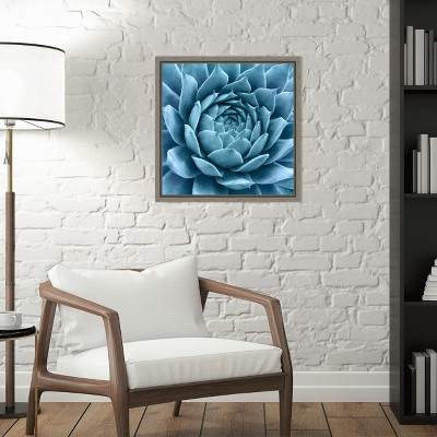 Silvery Blue Agave Framed Canvas Wall Art 16 x 16-in