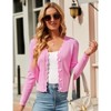Coolmee Women's Cropped Cardigan Knit ShrugsTops V Neck Button Down Sweaters - 2 of 4