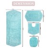 Waterford Collection Tufted Bath Rug, Extra Soft and Absorbent, Non-Slip Bath Mats, Machine Washable bath rugs for Bathroom, 4 Piece Set, Turquoise - 3 of 4