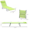 Folding Chaise Lounge Pool Chairs, Outdoor Sun Tanning Chairs with Pillow, Reclining Back, Steel Frame & Breathable Mesh for Beach, Patio - 3 of 4