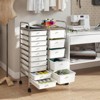 Costway 15-Drawer Trolley with Chrome Plated Metal Frame & Lockable Universal Wheels White/Black/Clear/Multicolor - 4 of 4