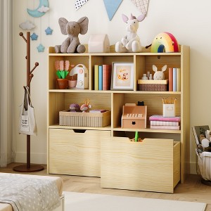 COZONY Kids Storage Organizer, Bookshelf with 5 Cubbies & 2 Drawers,  Chest for Playroom, Bedroom, Hallway, Classroom, or Nursery - 1 of 4