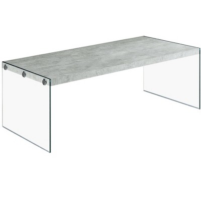 NicBex 44 Inch Rectangle Coffee Table with Tempered Glass Legs for Living Room,Dining Room,Bedroom