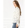 INSPIRE CHIC Women's Floral Point Collar Button Down Office Blouse Shirts - 4 of 4