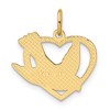 Black Bow Jewelry 14k Yellow Gold Peace Dove in Heart Pendant - 3 of 4