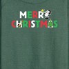 Women's - Peanuts - Merry Christmas Stacked Lightweight French Terry Wide Neck Long Sleeve Shirt - 2 of 4