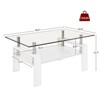 ALEXOUN Glass Coffee Table Rectangle,Stylish Tempered Glass Top with MDF Storage Shelf,Easy to Clean & Assemble,for Living Room,Office - 3 of 4