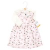 Hudson Baby Infant and Toddler Girls Cotton Dress and Cardigan Set, Pink Sage Floral - 2 of 4
