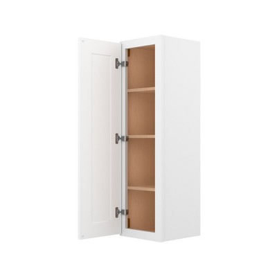 HOMLUX Easy-DIY Shaker White Ready to Assemble Wall Kitchen Cabinet 1 Door-3 Shelves