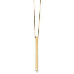 Black Bow Jewelry 14k Yellow Gold Polished 3mm Vertical Bar Necklace, 16-18 Inch - 1 of 4