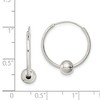 Black Bow Jewelry Sterling Silver, Endless Hoop Bead Earrings - 20mm (3/4 Inch) - 4 of 4