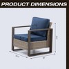 COWLOWN Dark Blue 2 Piece Patio Chairs, All-Weather PE Wicker Outdoor Chairs with Cushions & Steel Frame, Ideal for Garden, Porch, or Balcony - 4 of 4