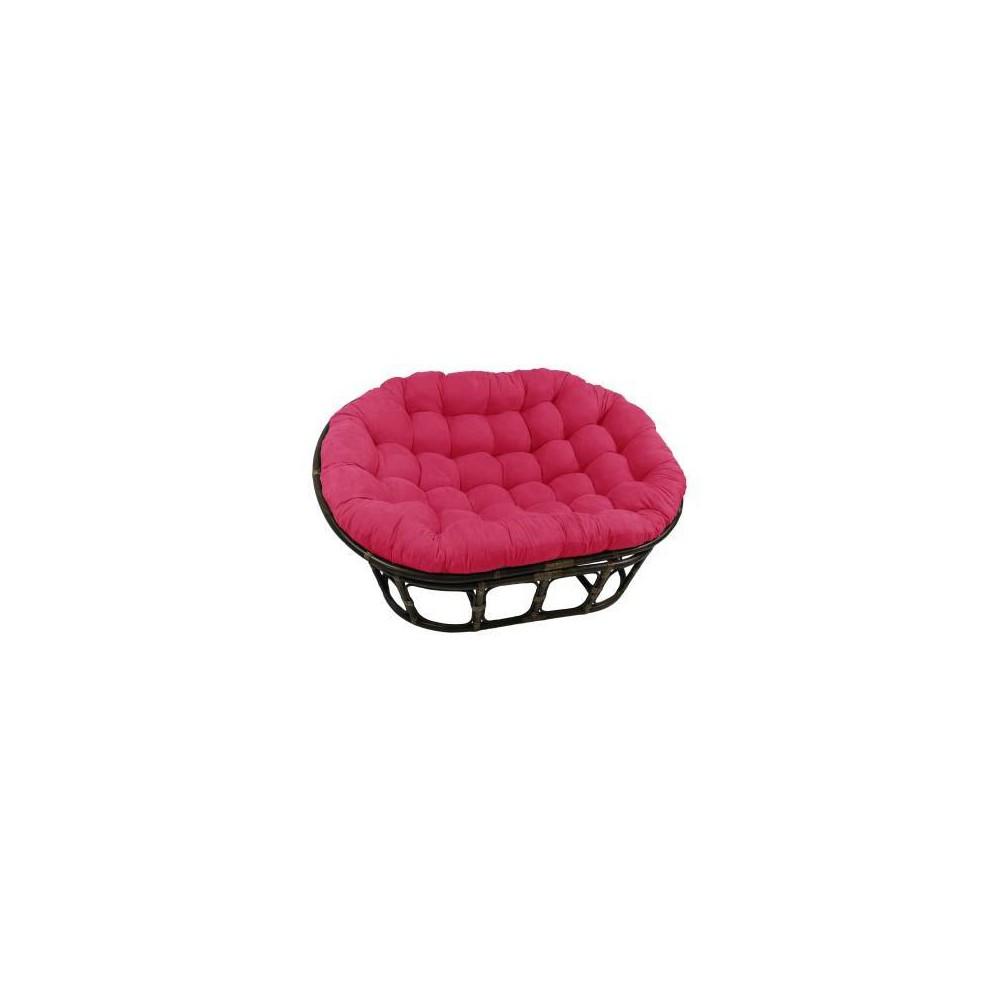 Photos - Coffee Table 63"x45" Double Papasan with Micro Suede Cushion Berry Pink - International