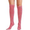 HalloweenCostumes.com One Size Fits Most Women  Red and White Knee Length Striped Witch Socks, Red/White - 3 of 3