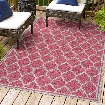 JONATHAN Y Trebol Moroccan Trellis Textured Weave Indoor/Outdoor Area Rug