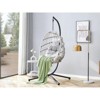 DSVIMOY Egg Chairs, Patio Egg Chair with Stand, Patio Foldable Egg Chair for Bedroom Living Room Balcony, Grey, 37"*36.61"*78.74" - 4 of 4