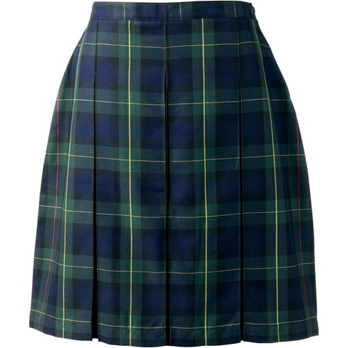 Lands end on sale blue plaid skirt