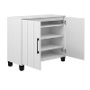 26.2 in. H x 31.1 in. W Wood Shoe Storage Cabinet in White, Dusty Grey Oak, Knotty Oak - 4 of 4
