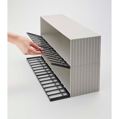 Sleek Gray ABS Plastic Stackable Toy Display Case for Kids