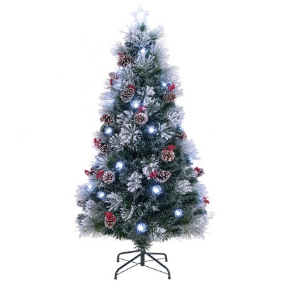 Tangkula 5/6/7 FT Flocked Christmas Tree Artificial Xmas Tree w/170/220/270 Branch Tips &Pine Needles
