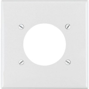 Leviton 2-Gang Thermoplastic Nylon Flush Mount 2.15 In. Dia. Device Receptacle Wallplate, White - 1 of 1