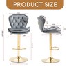 Leovsnove Barstools Set of 2 Modern Swivel Pub Height Barstool, High Dining Chair with Velvet Seat, Backrest, Armless Hydraulic Counter Stool - 4 of 4