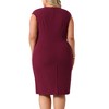 Agnes Orinda Women's Plus Size Notched Neck Sleeveless Pencil Work Midi Sheath Dress - 4 of 4