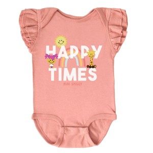 The Juniper Shop Mini Smiley Happy Times Flutter Sleeve Bodysuit - 1 of 4