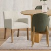 7-piece Dining Room Table Set, Oak Oval Table with 6 Linen Fabric Dining Chair and 2 Captain's Chair with Solid Wood Legs, Dining Room- Maison Boucle - 2 of 4