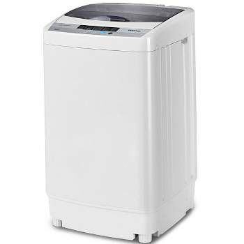 Costway 1.5 cu. ft. Portable Semi-Automatic Twin Tub Washer and Dryer Combo  in Grey Machine with Built-In Drain Pump - Yahoo Shopping