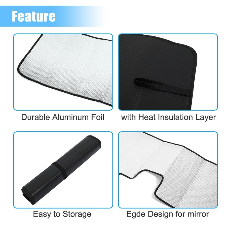 Unique Bargains Car Sun Visor Insulated Sun Shade Cover for Ford Bronco 2021 2022 Silver Tone 1 Pc, 5 of 8