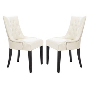 Abby Side Chair Wood/Cream (Set of 2) - Safavieh , Ivory