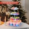 Hachikiko 4-Tier Cupcake Stand with LED Lights, 7-Color Changing Dessert Display Tower for Parties Weddings Events - 2 of 4
