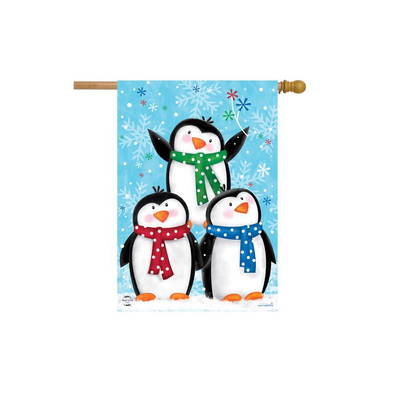 Briarwood Lane Winter Penguins House Flag Primitive Snowflakes Sc, 2 of 4