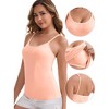 INSPIRE CHIC Women's Spaghetti Straps Camisole with Padded Comfortable Long U-Neck Wrinkled Tank Top - 3 of 4