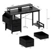 CENGHU 47.3" Computer Desk with Hidden Power Outlet, 2 Monitor Stands, H-shape Desk with Drawers, Use for Home Desk, Game Table, Office Desk - 3 of 4
