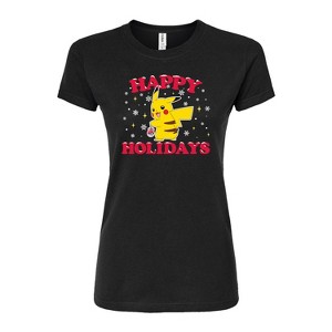 Women's - Pokémon - Happy Holidays Fitted Graphic T-Shirt - 1 of 3