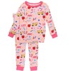 RuffleButts Toddler Girls Viscose from Bamboo Ruffle Long Sleeve Pajama Set, Signature Rear Ruffles - 2 of 4