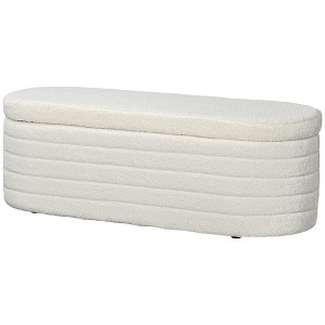 Dexmalle 46"Teddy Fleece Upholstered Storage Ottoman Bench - 1 of 4